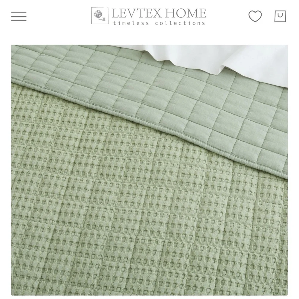 Soft Sage Waffle Duvet Cover Set - Lightweight Textured Bedding